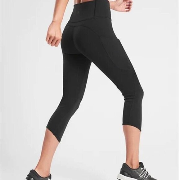 Athleta Pants - Athleta Womens S Black All In Capri High Rise Leggings